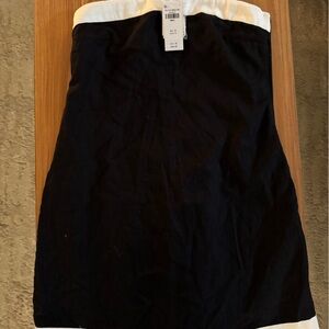Abercrombie & Fitch Strapless Dress (A&F Summer 2025) black and white linen
